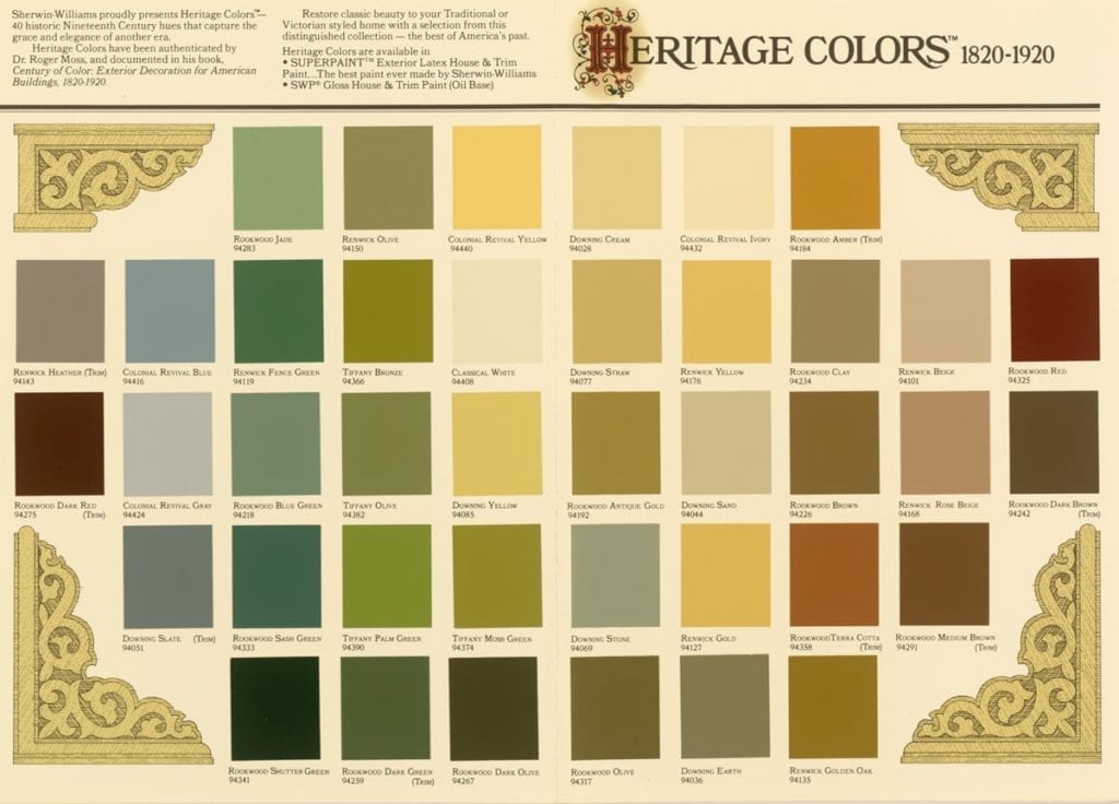 Heritage Paint Colour Chart