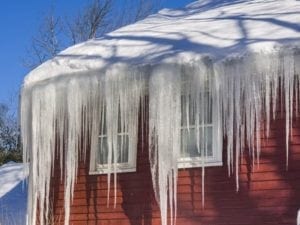 ice dam on old house