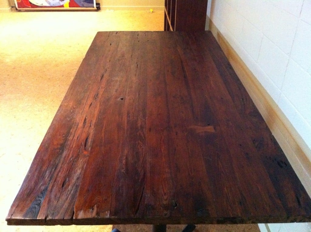 Finished Reclaimed wood farm table