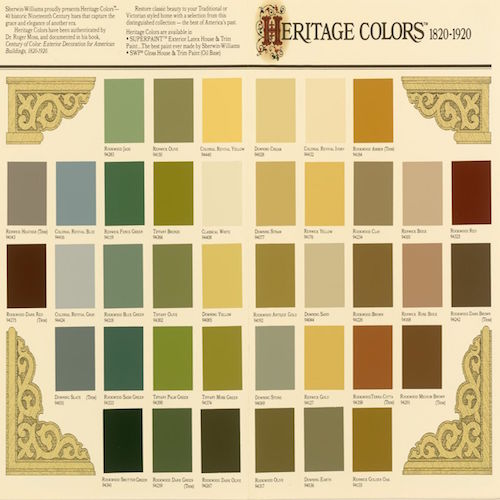 Historic Paint Colors - Sherwin Williams Craftsman Exterior Paint Colors
