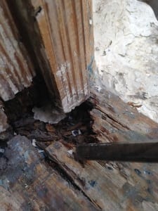 damaged wood sill