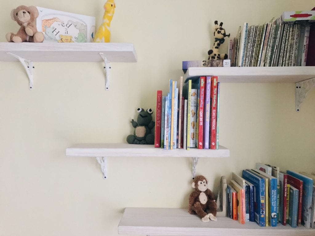 whitewash DIY shelving