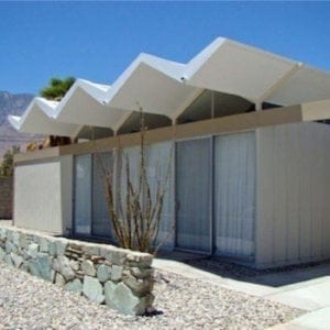 mid-century modern home exterior geometric architecture