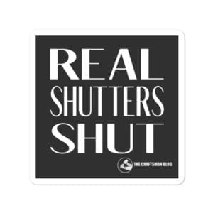 real shutters shut sticker