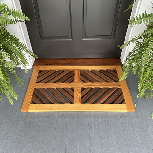 wooden doormat